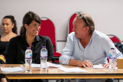 Celine Arden and Philip Glenister reading Bergerac scripts