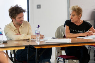 Damien Molony with Zoe Wanamaker reading through Bergerac scripts